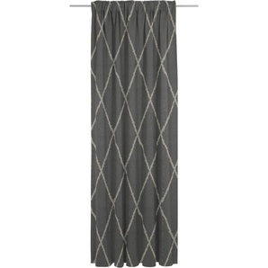 Vorhang ADAM Casket Valdelana Gardinen Gr. 225 cm, Multifunktionsband, 142 cm, schwarz (schwarz, beige) Esszimmergardinen nachhaltig aus Bio-Baumwolle