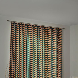 Vorhang ADAM Circles Gardinen Gr. 245 cm, Kräuselband, 145 cm, bunt (orange, dunkelblau, türkis) Kräuselband nachhaltig