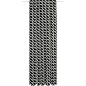 Vorhang ADAM Circles Gardinen Gr. 245 cm, Multifunktionsband, 142 cm, grau (dunkelgrau) Esszimmergardinen nachhaltig aus Bio-Baumwolle