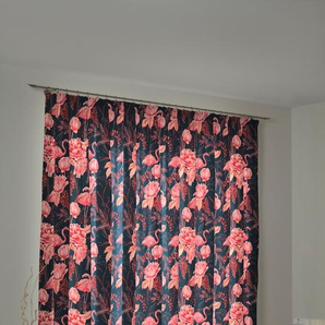 Vorhang ADAM Eden Gardinen Gr. 175 cm, Kräuselband, 145 cm, bunt (pink, dunkelblau) Kräuselband nachhaltig
