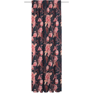 Vorhang ADAM Eden Gardinen Gr. 175 cm, Multifunktionsband, 142 cm, bunt (pink, dunkelblau) Esszimmergardinen nachhaltig aus Bio-Baumwolle