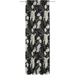 Vorhang ADAM Eden Gardinen Gr. 255 cm, Multifunktionsband, 142 cm, schwarz-weiß (weiß, schwarz) Esszimmergardinen nachhaltig aus Bio-Baumwolle