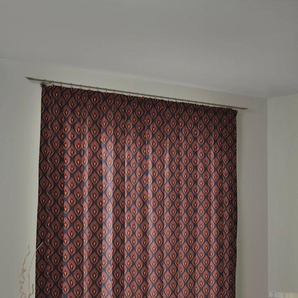 Vorhang ADAM Feathers Gardinen Gr. 225 cm, Kräuselband, 145 cm, bunt (orange, dunkelblau) Kräuselband nachhaltig