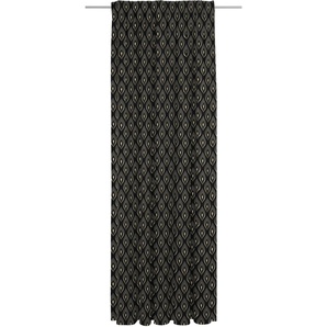 Vorhang ADAM Feathers Gardinen Gr. 255 cm, Multifunktionsband, 142 cm, schwarz-weiß (weiß, schwarz) Esszimmergardinen nachhaltig aus Bio-Baumwolle