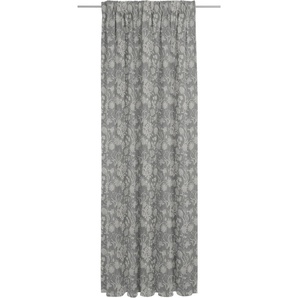 Vorhang ADAM Flower Cuvée light Gardinen Gr. 255 cm, Multifunktionsband, 142 cm, grau (dunkelgrau) Esszimmergardinen nachhaltig aus Bio-Baumwolle