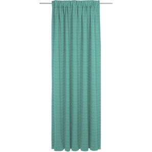 Vorhang ADAM Graphic Ventus Gardinen Gr. 245 cm, Multifunktionsband, 142 cm, blau (petrol) Esszimmergardinen nachhaltig aus Bio-Baumwolle