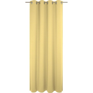 Vorhang ADAM Graphic Ventus Light Gardinen Gr. 175 cm, Ösen, 145 cm, gelb (hellgelb) Ösen