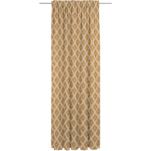 Vorhang ADAM Maroccan Shiraz Gardinen Gr. 245 cm, Multifunktionsband, 142 cm, gelb (curry) Esszimmergardinen nachhaltig aus Bio-Baumwolle