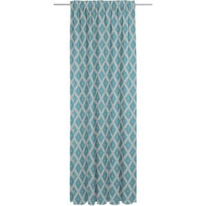 Vorhang ADAM Maroccan Shiraz Gardinen Gr. 255 cm, Multifunktionsband, 142 cm, blau (türkis) Esszimmergardinen nachhaltig aus Bio-Baumwolle