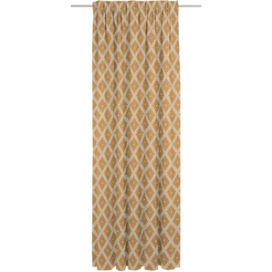 Vorhang ADAM Maroccan Shiraz Gardinen Gr. 145 cm, Multifunktionsband, 142 cm, gelb (curry) Esszimmergardinen nachhaltig aus Bio-Baumwolle