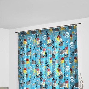 Vorhang ADAM Pirates Gardinen Gr. 145 cm, Multifunktionsband, 145 cm, blau Esszimmergardinen GOTS zertifiziert, nachhaltig