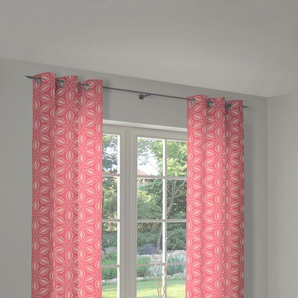 Vorhang ADAM Retro Floret Gardinen Gr. 175 cm, Ösen, 145 cm, pink Ösen nachhaltig