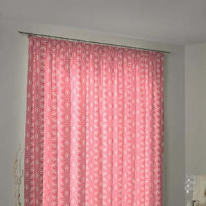 Vorhang ADAM Retro Floret Gardinen Gr. 245 cm, Kräuselband, 145 cm, pink Kräuselband nachhaltig