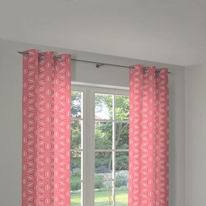 Vorhang ADAM Retro Floret Gardinen Gr. 175 cm, Ösen, 145 cm, pink Ösen Gardine nachhaltig
