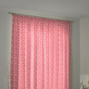 Vorhang ADAM Retro Floret Gardinen Gr. 245 cm, Kräuselband, 145 cm, pink Kräuselband Gardine nachhaltig