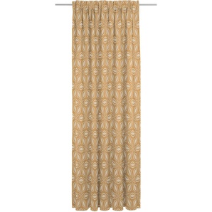 Vorhang ADAM Retro Floret Gardinen Gr. 245 cm, Multifunktionsband, 142 cm, gelb (curry) Esszimmergardinen nachhaltig aus Bio-Baumwolle