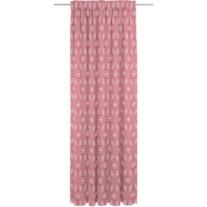 Vorhang ADAM Retro Floret Gardinen Gr. 245 cm, Multifunktionsband, 142 cm, pink Esszimmergardinen nachhaltig aus Bio-Baumwolle