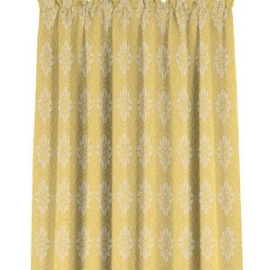 Vorhang ADAM Romantic Puligny A Light Gardinen Gr. 225 cm, Kräuselband, 145 cm, gelb (hellgelb) Kräuselband