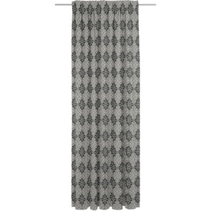 Vorhang ADAM Romantic Puligny Gardinen Gr. 225 cm, Multifunktionsband, 142 cm, schwarz (schwarz, beige) Esszimmergardinen