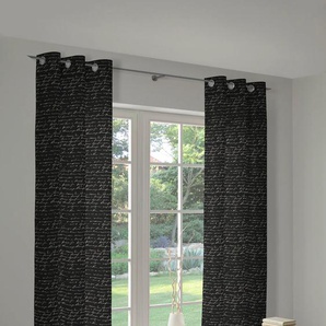 Vorhang ADAM Scribble Gardinen Gr. 145 cm, Ösen, 145 cm, schwarz-weiß (schwarz, naturweiß) Ösen