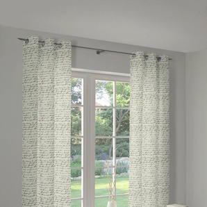 Vorhang ADAM Scribble Gardinen Gr. 175 cm, Ösen, 145 cm, weiß (naturweiß, schwarz) Ösen nachhaltig aus Bio-Baumwolle