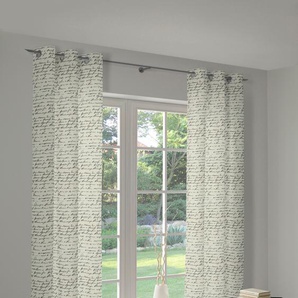 Vorhang ADAM Scribble Gardinen Gr. 245 cm, Ösen, 145 cm, weiß (naturweiß, schwarz) Ösen nachhaltig aus Bio-Baumwolle