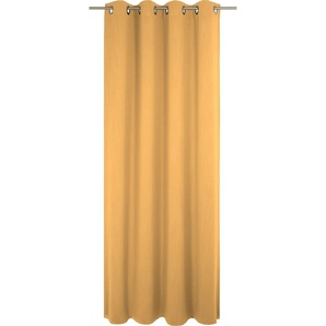 Vorhang ADAM Uni Light Collection Gardinen Gr. 145 cm, Ösen, 145 cm, gelb (dunkelgelb) Ösen