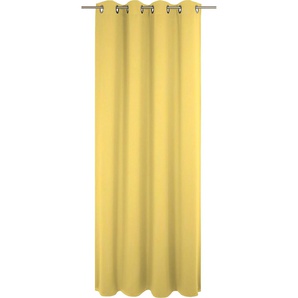 Vorhang ADAM Uni Light Collection Gardinen Gr. 245 cm, Ösen, 145 cm, gelb (hellgelb) Ösen