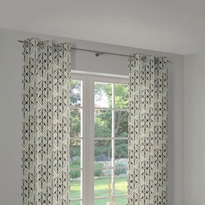 Vorhang ADAM Wave Gardinen Gr. 145 cm, Ösen, 145 cm, weiß (naturweiß, grau, schwarz) Ösen nachhaltig aus Bio-Baumwolle