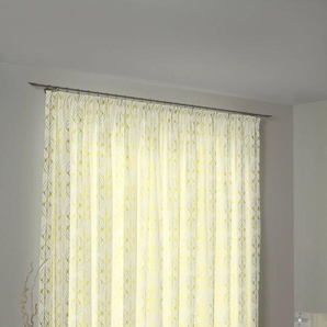 Vorhang ADAM Wave Gardinen Gr. 175 cm, Kräuselband, 145 cm, bunt (natur, hellgrün, gelb) Kräuselband nachhaltig aus Bio-Baumwolle