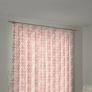 Vorhang ADAM Wave Gardinen Gr. 175 cm, Kräuselband, 145 cm, bunt (rot, natur, rosa) Kräuselband nachhaltig aus Bio-Baumwolle
