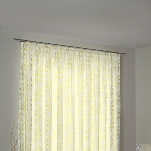Vorhang ADAM Wave Gardinen Gr. 145 cm, Kräuselband, 145 cm, bunt (natur, hellgrün, gelb) Kräuselband nachhaltig aus Bio-Baumwolle