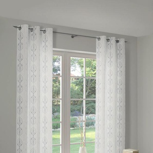 Vorhang ADAM Wave Gardinen Gr. 145 cm, Ösen, 145 cm, beige (natur, hellgrau, beige) Ösen nachhaltig aus Bio-Baumwolle