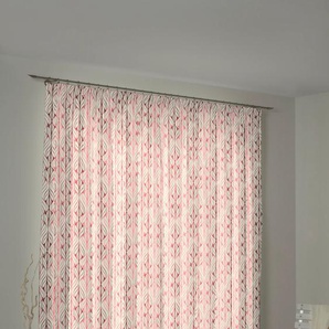 Vorhang ADAM Wave Gardinen Gr. 245 cm, Kräuselband, 145 cm, bunt (rot, natur, rosa) Kräuselband nachhaltig aus Bio-Baumwolle