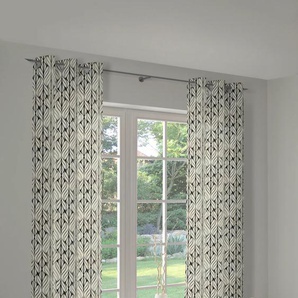 Vorhang ADAM Wave Gardinen Gr. 245 cm, Ösen, 145 cm, weiß (naturweiß, grau, schwarz) Ösen nachhaltig aus Bio-Baumwolle