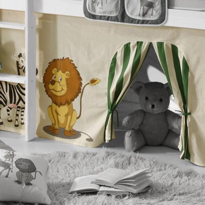 Vorhang Bettvorhang Vorhangstoff für Kinderbett Etagenbett Hochbett 3 teilig Jungle