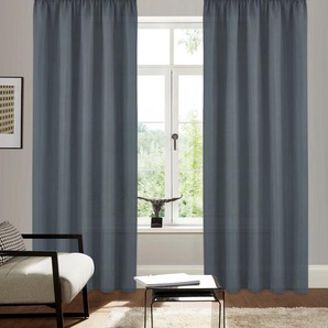 Vorhang BRUNO BANANI Lagan Gr. 6, grau (anthrazit), B:140cm H:295cm, Polyester, Polyester, Gardinen, 2-er Set, gewebt, Microfaser, versch. Größen, einfarbig, Bestseller