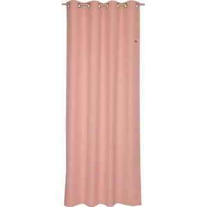 Vorhang ESPRIT Harp Gardinen Gr. 250 cm, Ösen, 140 cm, rosa (rosé) Ösen Gardine HxB: 250x140, Blickdicht, mit Lederlabel, (BxH) 140 x 250 cm
