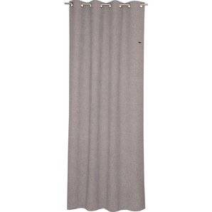 Vorhang ESPRIT Harp Gardinen Gr. 250 cm, Ösen, 140 cm, grau (hellgrau) Ösen Gardine HxB: 250x140, Blickdicht, mit Lederlabel, (BxH) 140 x 250 cm