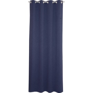 Vorhang ESPRIT Harp Gardinen Gr. 250 cm, Ösen, 140 cm, blau (dunkelblau, marine) Ösen Gardine Webgardine blickdicht mit Ösen, fertig konfektioniert