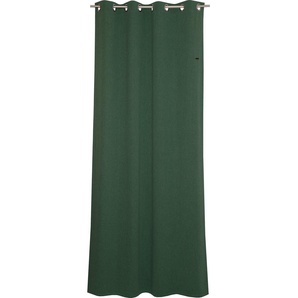 Vorhang ESPRIT Harp Gardinen Gr. 250 cm, Ösen, 140 cm, grün (green, dunkelgrün) Ösen Gardine Webgardine blickdicht mit Ösen, fertig konfektioniert