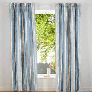 Vorhang GUIDO MARIA KRETSCHMER HOME&LIVING Streifen Gardinen Gr. 245 cm, Multifunktionsband, 110 cm, blau Übergardinen Nachhaltig