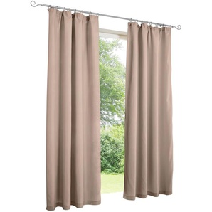 Vorhang HEINE HOME Gardinen Gr. 225 cm, Ösen, 140 cm, grau (taupe) Ösen