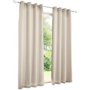 Vorhang HEINE HOME Gardinen Gr. 245 cm, Ösen, 140 cm, beige Ösen