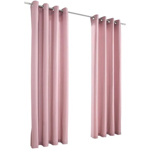 Vorhang HEINE HOME Gardinen Gr. 245 cm, Ösen, 140 cm, lila (mauve) Ösen