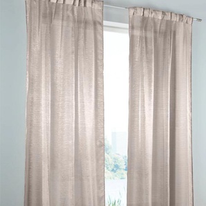 Vorhang HEINE HOME Gardinen Gr. 245 cm, Multifunktionsband, 135 cm, grau (taupe) Transparente Gardinen