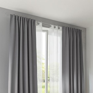 Vorhang HEINE HOME Gardinen Gr. 245 cm, Multifunktionsband, 135 cm, grau Übergardinen