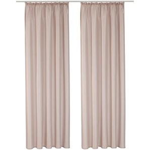 Vorhang HOME AFFAIRE Leticia Gardinen Gr. 175 cm, Kräuselband, 140 cm, beige (sand) Landhaus Gardinen Gardine halbtransparent, Seiden Optik, leicht, monochrom