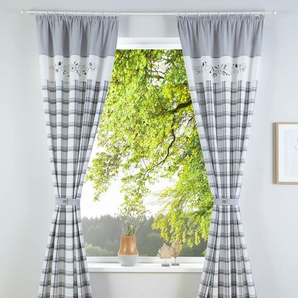 Vorhang HOME AFFAIRE Lola Gardinen Gr. 125 cm, Kräuselband, 110 cm, grau Landhaus Gardinen Nachhaltig