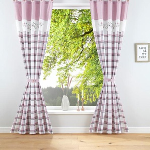 Vorhang HOME AFFAIRE Lola Gardinen Gr. 225 cm, Schlaufen, 110 cm, rosa (rosé) Landhaus Gardinen Nachhaltig